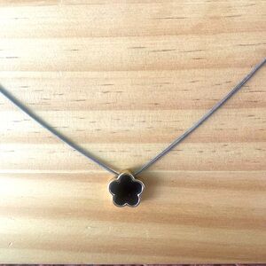 Clover Black Charm necklace chain 925